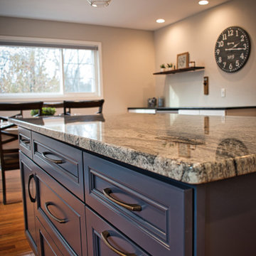Kitchen Island with Dining and Dry Bar beyond