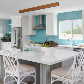 Kitchen Island with Dual Sinks