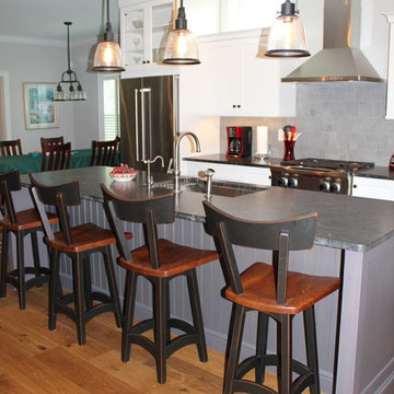 Kitchen Island with Gray Cabinets