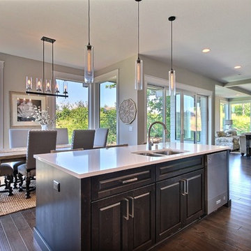 Kitchen Island with Main Living Areas - The Deerhaven in Camas, Wa