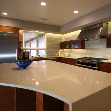 Kitchen Island with Natural Curves