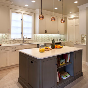 Kitchen Island with Open Shelves