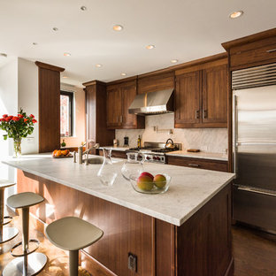 75 Beautiful Transitional Kitchen With Dark Wood Cabinets Pictures Ideas August 2021 Houzz