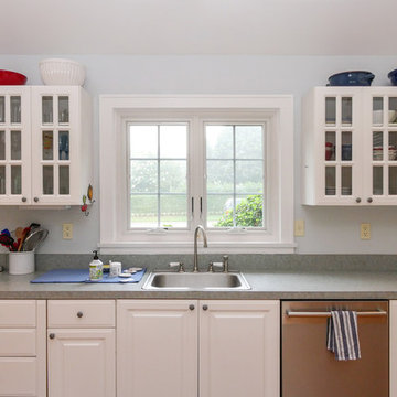 Kitchen - New Casement Windows with Grilles in Magnificent Suffolk County Home