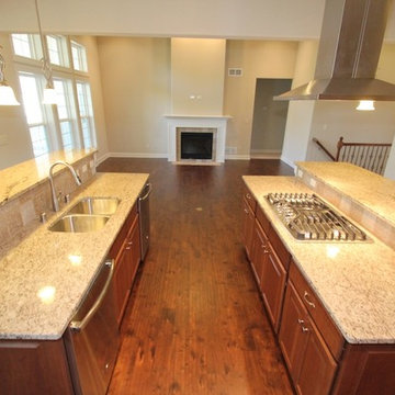 Kitchen of Custom Ranch Overlooking Fireplace