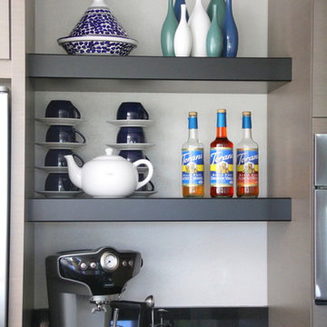 Kitchen Open Shelves and Coffee Bar