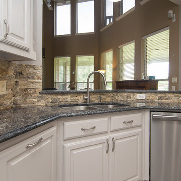 Kitchen | Painted Cabinets & Walls | New Modern Tile Floors