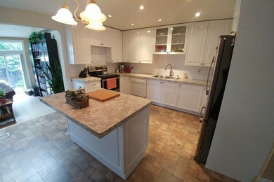 Kitchen - transitional kitchen idea in Toronto with an island