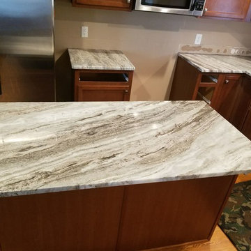 Kitchen Remodel - Brown Fantasy Marble Countertops (Alt. Angle)