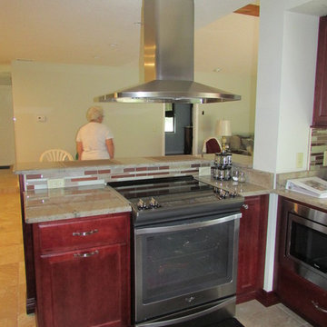 Kitchen remodel-Cherry cabinets and peninsula