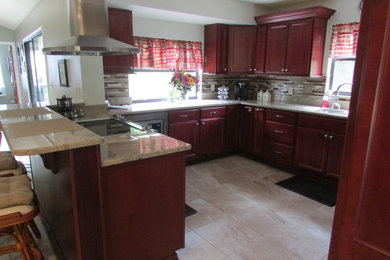 Kitchen remodel-Cherry cabinets and peninsula