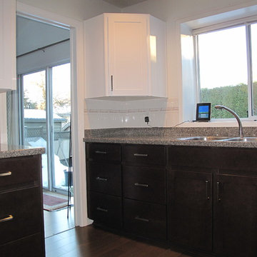 Kitchen Remodel Done in Both Cherry Veneer and Stain White Veneer