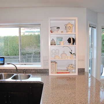 Kitchen Remodel Done in Both Cherry Veneer and Stain White Veneer