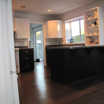 Kitchen Remodel Done in Both Cherry Veneer and Stain White Veneer