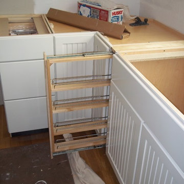 Kitchen Remodel During with pull-out spice rack