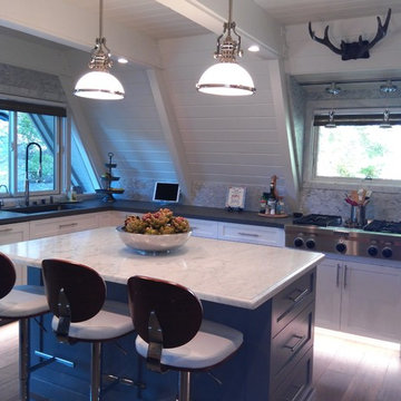 Kitchen remodel of A-Frame house at Lake Arrowhead