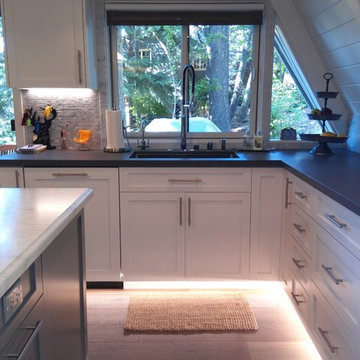 Kitchen remodel of A-Frame house at Lake Arrowhead