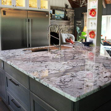 Kitchen Remodel with Custom Cabinets, a Huge Island and Dual Sinks