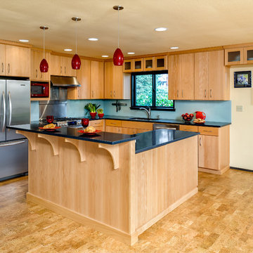 Kitchen Remodel with Red Accents