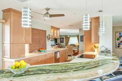 Kitchen Remodel with Showpiece Quartzite Countertop