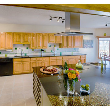 Kitchen Remodel with Vetrazzo Recycled Glass Inlay