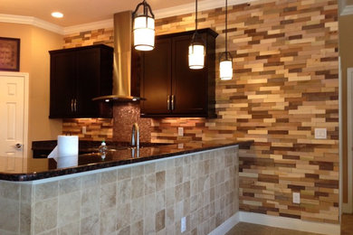 Kitchen Remodel Wood Accent Wall