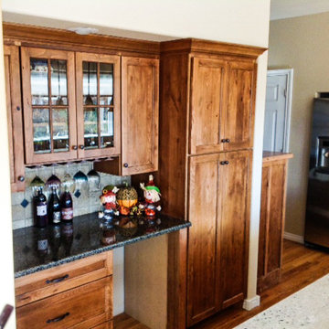 Kitchen Remodeled with a Combo of Refaced and New Cabinets with Knotty Beech