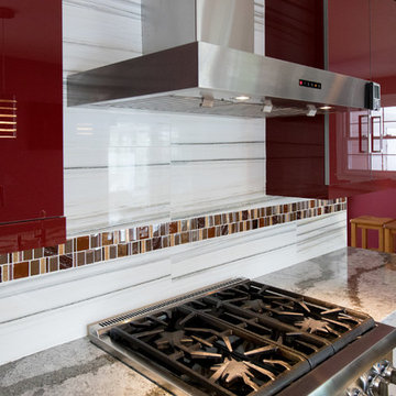 kitchen remodeling contractors Bethesda MD Garnet Red Cabinets