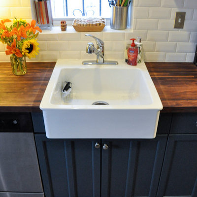 Trendy kitchen photo in DC Metro with a drop-in sink
