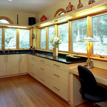 Kitchen Renovation with Maple Cabinets & big windows