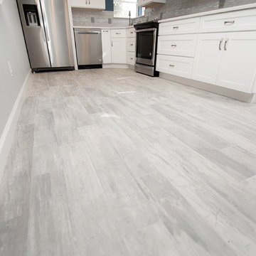Kitchen | Shaker Cabinets | Wood Tile Plank Floors