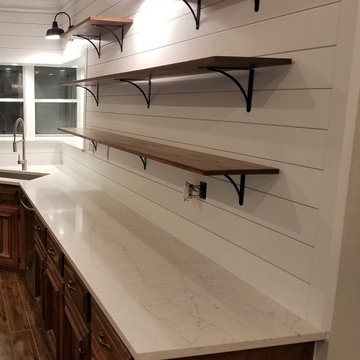 Kitchen Ship Lap with Open Pine Shelves