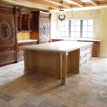 Kitchen Stone Floors Mediterranean Style