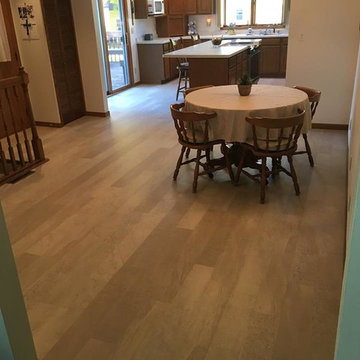 Kitchen Transformation Done with New Laminate Countertop and Flooring