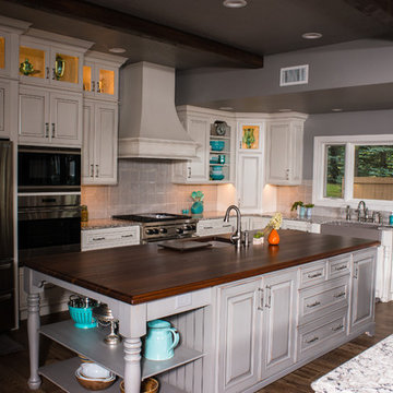 Kitchen Transformation - European old world style, blends touches of shabby chic