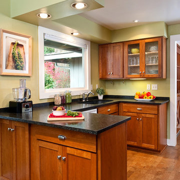 Kitchen window sink and cabinets
