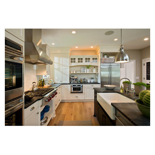 Kitchen With Antique White Cabinets And