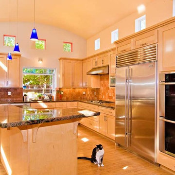 Kitchen with Barrel Vaulted Ceiling and Clerestory Windows