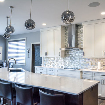 Kitchen With Beautiful White Cambria Quartz Countertops