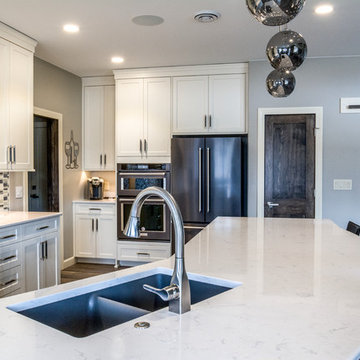 Kitchen With Beautiful White Cambria Quartz Countertops
