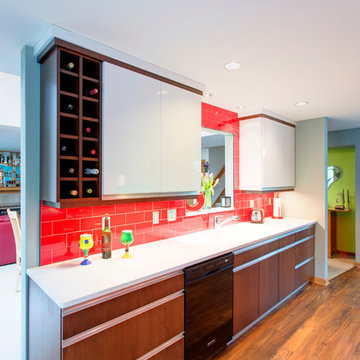 Kitchen with built in wine cubbies