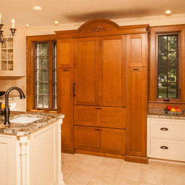 Kitchen with Custom Built in Refrigerator