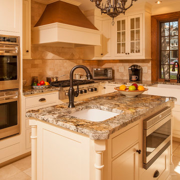 Kitchen with Custom Built in Refrigerator