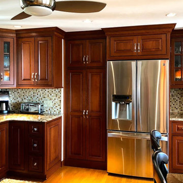 Kitchen with Dark Wood Cabinets