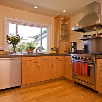 kitchen with european-style cabinetry made by Bill Fry Construction