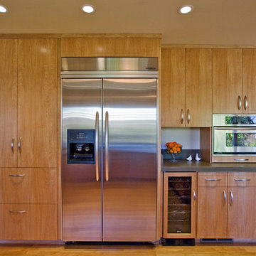 kitchen with european-style cabinetry made by Bill Fry Construction