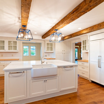 Kitchen with Exposed Barn Beams