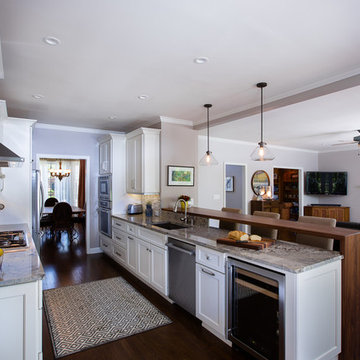 Kitchen with Floating Walnut Top