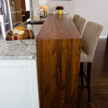 Kitchen with Floating Walnut Top