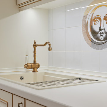 Kitchen with golden patina